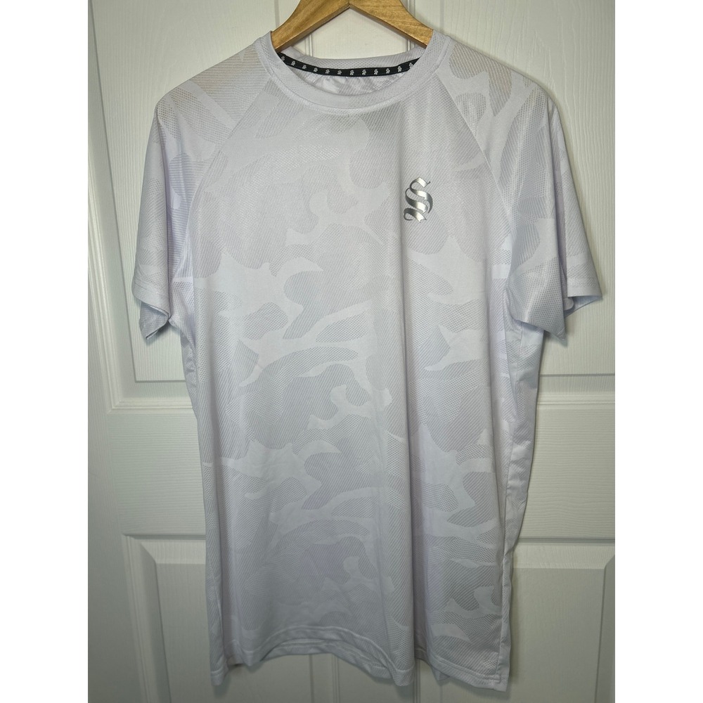 Sinners Attire T-Shirt Tonal Camo XL White Reflective Logo Mesh Performance Top
